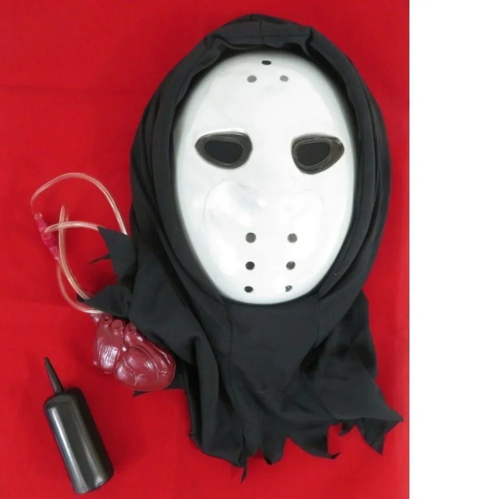 Jason Bleeding Hockey Halloween Mask Hooded Costume Accessory Adult Teen 14+